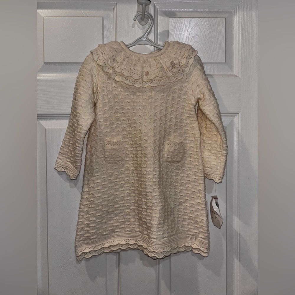 Sarah Louise Knitted Dress in Ivory​​